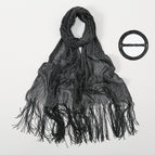 7# black silver black ring / 190*45cm