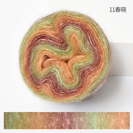 Warm color fancy gradient mohair long segment dyed mohair fine thread crochet sweater silk young mohair wool ball