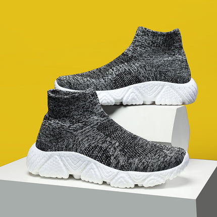 New spring and summer men's and women's casual shoes thick bottom sneaker slip-on loafers slip-on fashion shoes flying woven women's shoes