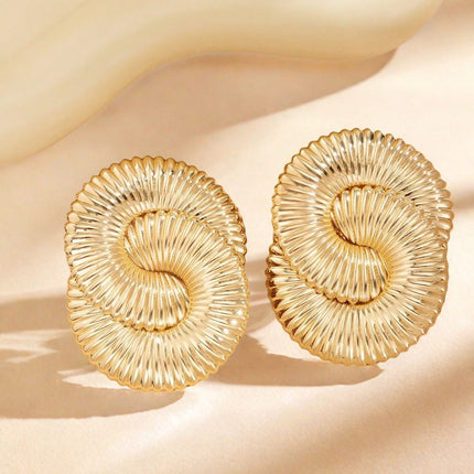 Europe and the United States cross-border supply of exaggerated large earrings twisted winding knotted line earrings personality heavy metal fashion earrings