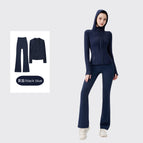 Hooded horn black and blue suit / 2/S