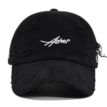 Soft Top Cap 2025 Hip-Hop Men's Korean Baseball Cap Women's Small Ripped Vintage Letter Hat New Year Face