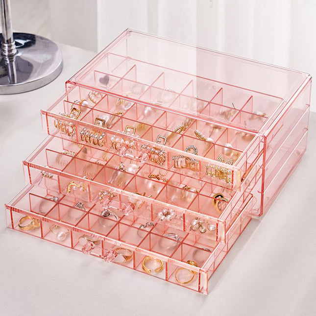 Transparent Jewelry Storage Box Multi-Layer Large-Capacity Ring Earrings Necklace Bracelet Household Internet Celebrity Drawer-Type Jewelry Box