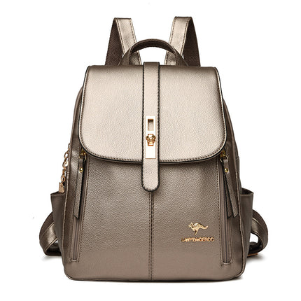 Cross-border Backpack Women's 2024 New Korean Style Simple Fashion Women's Backpack Commuter All-match Large Capacity Leisure Bag