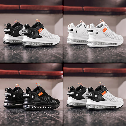 2025 New Men's Shoes Casual Sports Shoes Fish Scale Large Air Cushion Chinese Large Size Trendy Sports Casual Shoes