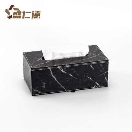 Leather Rectangular Creative Hotel Tissue Box European-style Car Tissue Box Leather Living Room Tissue Box Household Paper