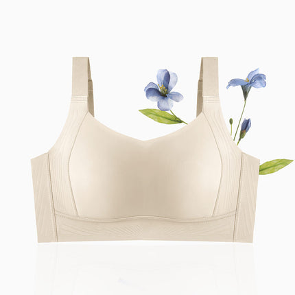 Rabbit ear cup adjustable breast underwear Women's Big chest small thin seamless plus size bra anti-sagging bra