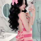 Pink and white stripes / M