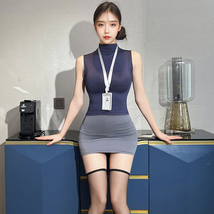 Pxfs Sexy Intimates Pure Secretary Hip Skirt Stewardess Uniform No Need to Take Off Qqny Sexy Intimates Fun Female Abstinence System 2490