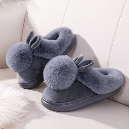 Cross-Border Women's Bags and Couples' Silent Home Slippers Autumn and Winter Plush Indoor Non-Slip Thick-Soled Warm Plush Cotton Slippers