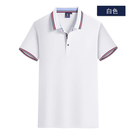 2025 Summer Zt2100 180g Cool Tencel Cotton Slim Fit Color Block Two-Tone Collar Polo Short Sleeve