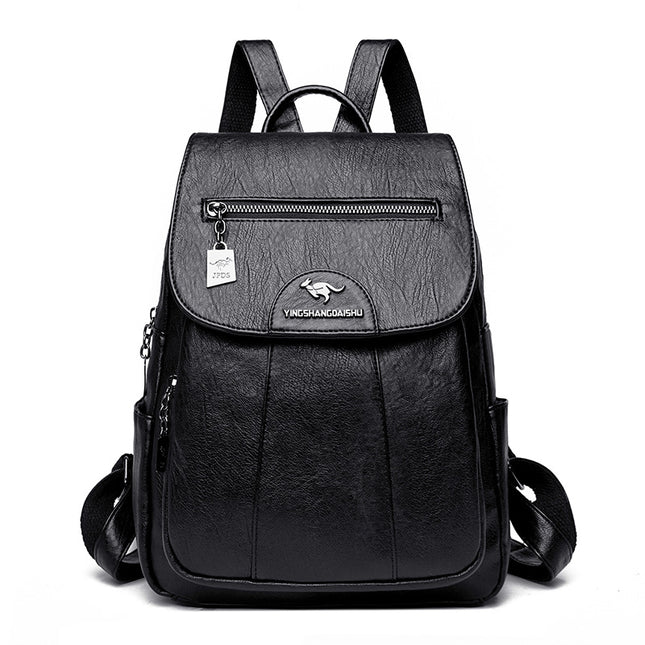 New Women's Backpack Large Capacity Soft Leather Travel Bag Fashion Student Anti-theft Imitation Sheepskin Backpack