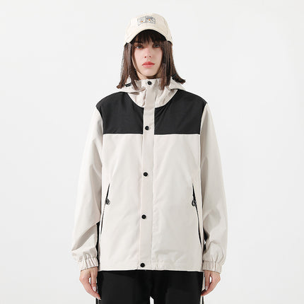 2024 Spring and Summer Outdoor Zipper Jacket Coat Unisex Loosen Sports Mountain Windproof Hooded Jacket