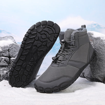 Winter Men's and Women's Large Cotton Shoes, Outdoor Sports Shoes, Velvet Thickeneded Warm Anti-Slip Hiking Shoes, High-Top Cold-Resistant Snow Boots