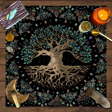 Tree of Life Tarot Card Tablecloth Game Decorative Tablecloth Card Game Push Card Game Ceremony Props Decorative Tablecloth