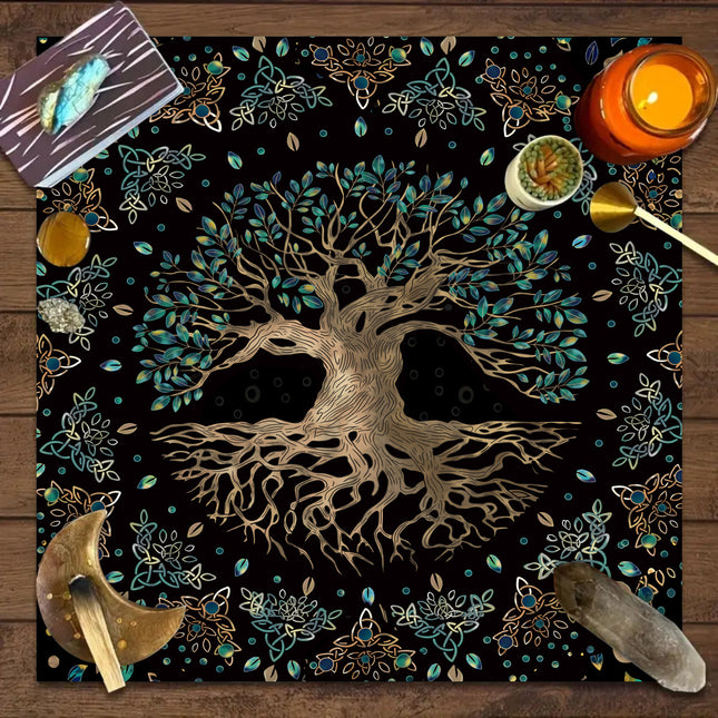 Tree of Life Tarot Card Tablecloth Game Decorative Tablecloth Card Game Push Card Game Ceremony Props Decorative Tablecloth