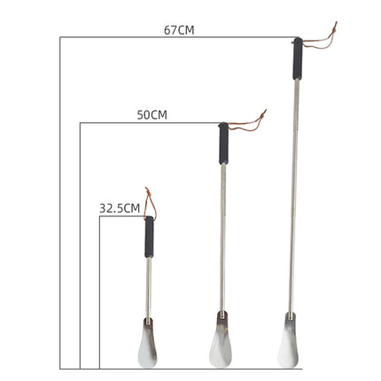 in stock wholesale retractable shoehorn long handle household shoe lifting device for the elderly and pregnant women wearing shoes portable one-piece hair
