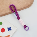 Hand-knitted nylon double rope + round spring coil / Purple