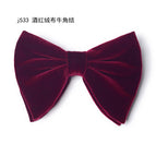 J533 burgundy velvet horn knot