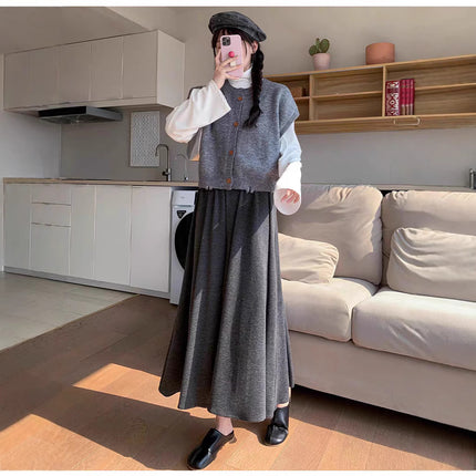 Women's Spring New High-Waisted Loose Lazy Style Casual Skirt, Summer Thin Straight Versatile A-Line Skirt