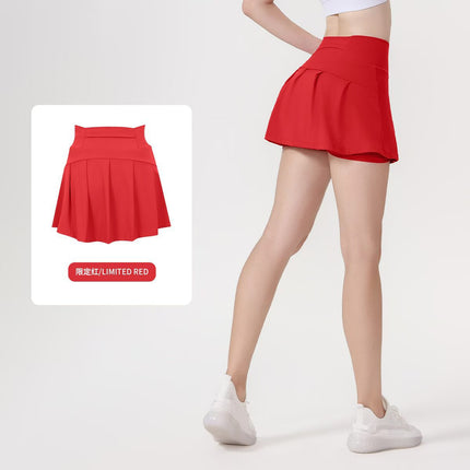[in Stock] Ld Yoga Spring/Summer Short Skirt Anti-Exposure Fitness High-Waisted Sports Quick-Dry Training Tennis Pleated Skirt