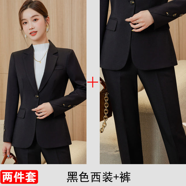 In-Stock High-Quality Autumn and Winter New Style Suit Set for Women, Professional Attire for Front Desk Managers, White-Collar Interview Workwear, Formal Wear