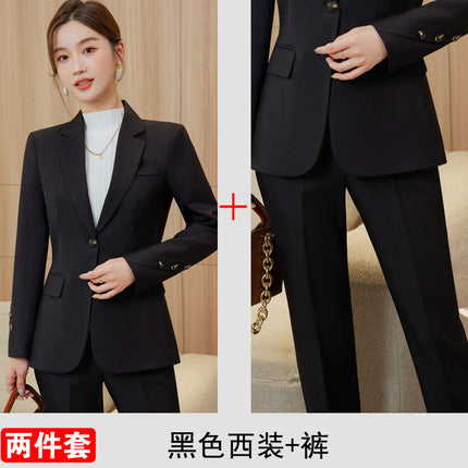 In-Stock High-Quality Autumn and Winter New Style Suit Set for Women, Professional Attire for Front Desk Managers, White-Collar Interview Workwear, Formal Wear
