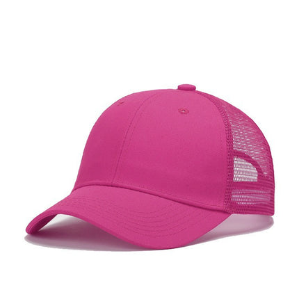 Amazon Cross-Border Pure Cotton Mesh Cap with Logo, Six-Panel Promotional Cap with Custom Printing, Travel Cap with Embroidery, Sunshade and Sun Protection Cap