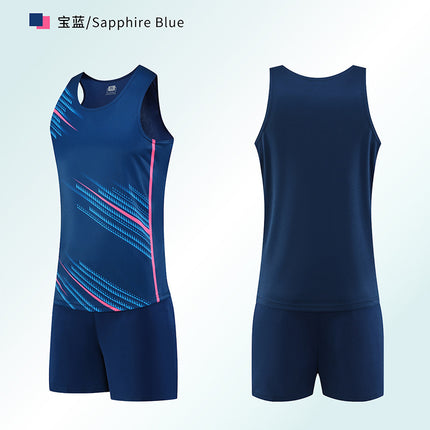 Track and Field Clothing Set Customized Men's and Women's Flat-Leg Sleeveless Vest Track and Field Training Competition Team Uniform Printed Marathon Clothing