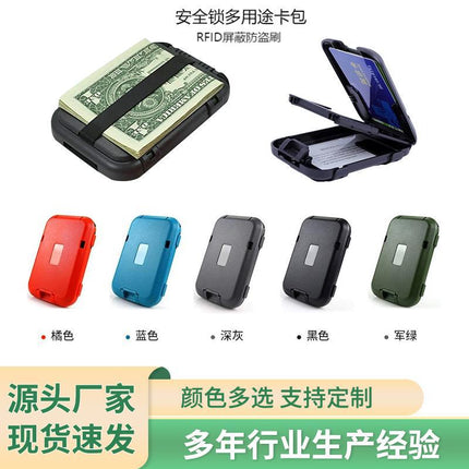 Rfid Security Lock Money Clip Multifunctional Card Holder Aluminum Bank Card Holder Fashionable Wallet Bank Card Holder Business Card Case