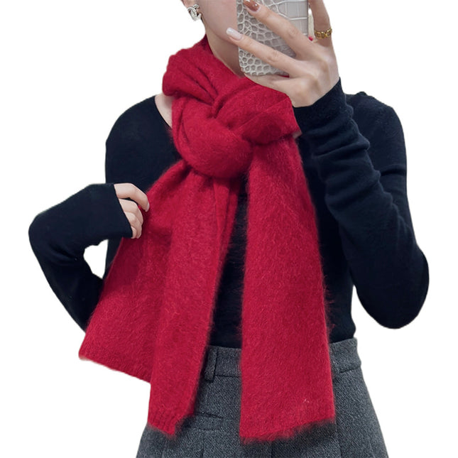 [brushed series] new 100 pure cashmere ladies solid color all-match fashion fleece scarf lengthened