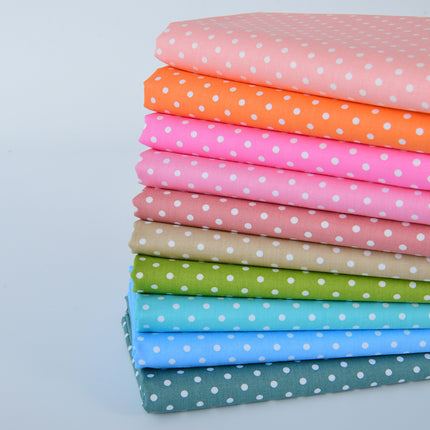 160cm Wide 40-Count Pure Cotton Fabric Baby Bed Sheets Fabric Twill Cotton Handmade DIY Colorful Water Jade Polka Dots
