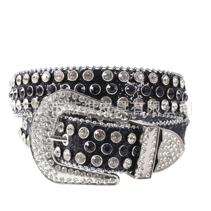 Women's Belt with Rhinestone Inlay Decoration, Versatile for Jeans, Bbsimon Belt Manufacturer Wholesale, Personalized and Trendy