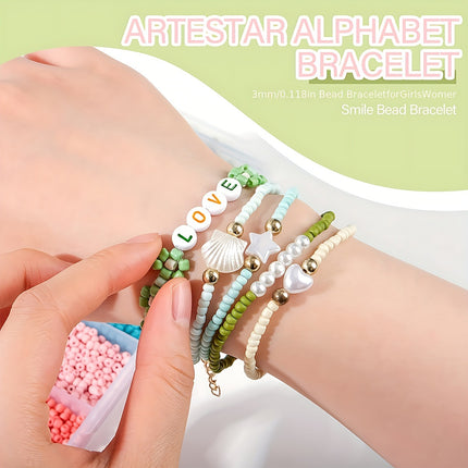 Cross-Border Popular 8000Pcs Glass Rice Beads Letter Bead Set 3mm Morandi Color Bead Set