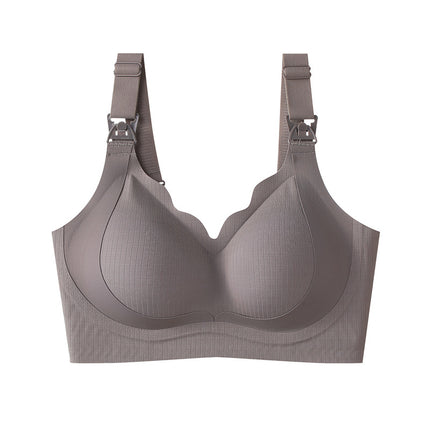 Pregnant Women's Breastfeeding Underwear Gather-up Anti-sagging Pregnancy Lactation Period Non-rims Gathering Para-lactation Postpartum Feeding Bra Thin