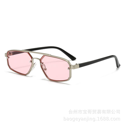 Metal Sunglasses New Trendy Cat-Eye Sunglasses for Men and Women Double Bridge Glasses in Stock Wholesale Polarized Sunglasses