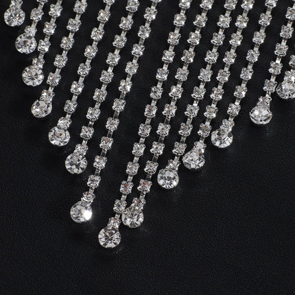 European and American Cross-Border Jewelry Luxury Rhinestone Bra Support Underwear Chain Set Sexy Nightclub Love Pendant Body Chain Set