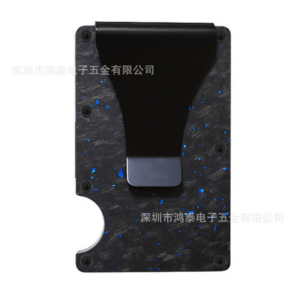 Cross-border Forged Carbon Pattern Card Holder RFID Metal Card Holder Red Forged Carbon Blue Forged Carbon Men's Minimalist Ultra-thin Wallet