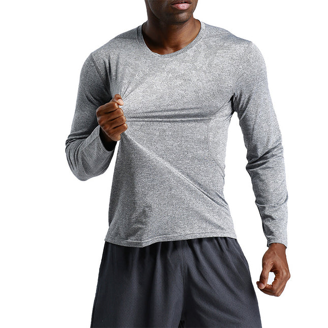 Brand Outdoor Sports Quick-drying T-shirt Men's Loose Fitness Basketball Running Sports Long-sleeved Quick-drying Clothes