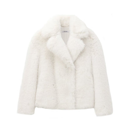 Cross-border AliExpress women's imitation fur effect plush green fur coat coat women's 2024 new fur leather