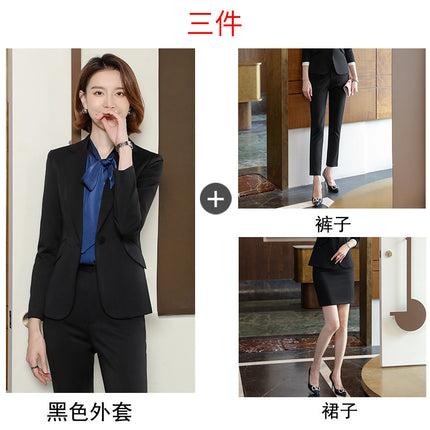 2023 autumn and winter professional style suit female manager professional attire temperament goddess fan sense suit suit pink small suit