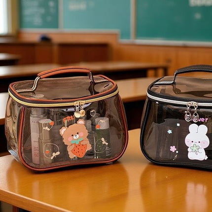 Cross-border Hot Selling PVC Large Capacity Transparent Toiletry Bag Cosmetic Storage Bag Waterproof Portable Cosmetic Storage Cosmetic Bag