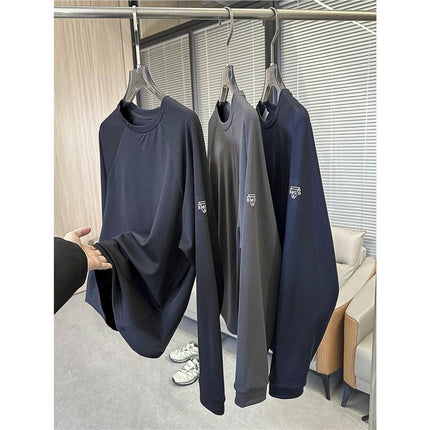 Functional Black Technology! Sports Quick-Drying Non-Stick Four-Way Elastic 3D Honeycomb Mesh Loose Bottoming Shirt Long Sleeves