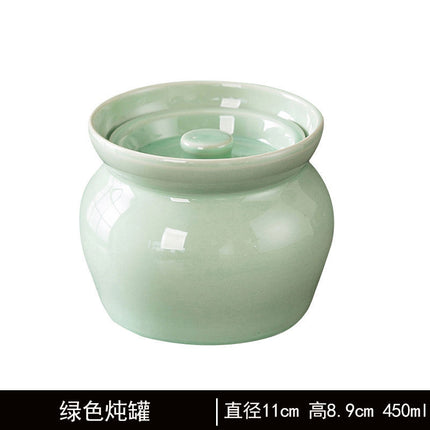 Ceramic Stew Pot for Stew in Water Household Bird's Nest Special Steaming Pot with Lid for One Person Soup Stew Pot Bowl Tucker Small Soup Pot