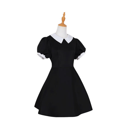 The Addams Family Cos Costume American Drama Same Style Prom Dress Wednesday Black Dress