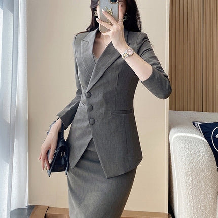 Professional suit suit women's spring and autumn new fashion commuter workplace formal suit hotel front desk manager work clothes