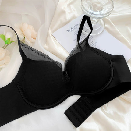 Underwear for Plus-Size Women with Large Busts, Minimizing Seamless Push-Up Thin Summer Sexy Ladies' Breathable Soft Underwire Bra