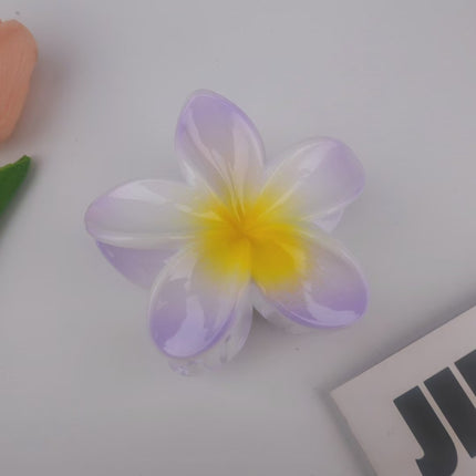 Lily Flower Grab Clip Frosted Gradient Egg Flower Grab Clip Spray Paint Advanced Sense Cross-border Back Head Large Hairpin