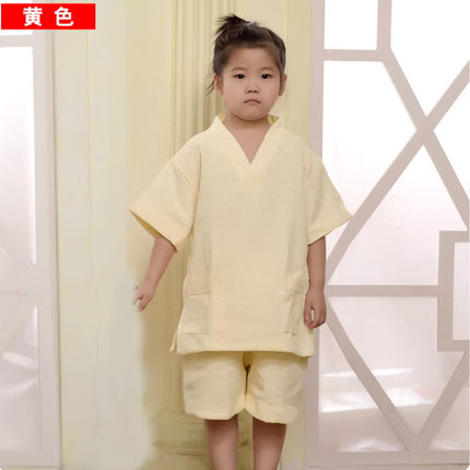 Cotton Sweat Steaming Suit Waffle Fabric Men and Women Couple Sauna Bathing Suit Massage Foot Massage Suit Large Size Home