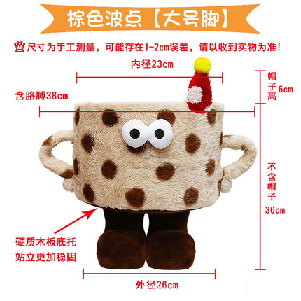 Cartoon Bigfoot Little Monster Storage Basket for Miscellaneous Snacks Large Dopamine Lamb Velvet Cute Storage Basket